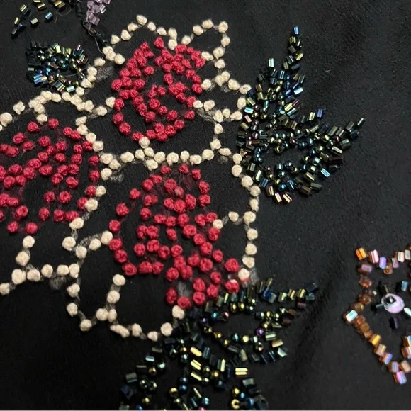 Vintage 90’s Y2K 100% Silk Dress Silk Slip Dress Fairy Beaded Dress Embroidered - Picture 3 of 17